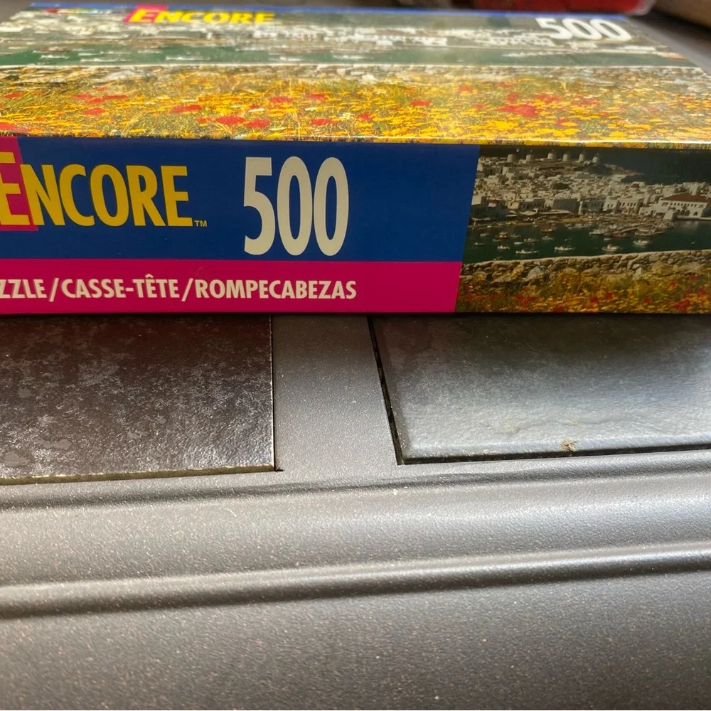 RoseArt encore Mykonos Harbor 500 Piece Puzzle New In Box